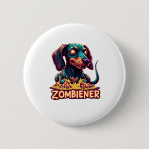 Dachshund Doxie Wiener Sausage Zombie Dog Hallowee 6 Cm Round Badge