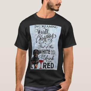 Dachshund Dreaming Of A White Christmas Vertical T-Shirt
