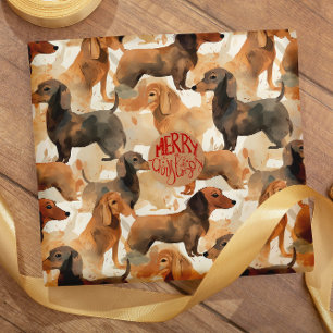 Dachshund Dreams watercolor seamless pattern Wrapping Paper