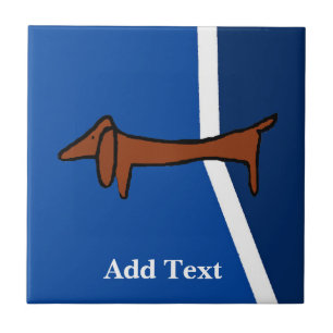 Dachshund  Dutch Look, Personalise Ceramic Tile