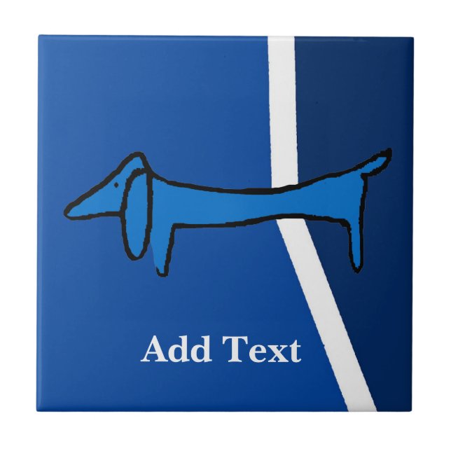 Dachshund  Dutch Look, Personalise Tile (Front)