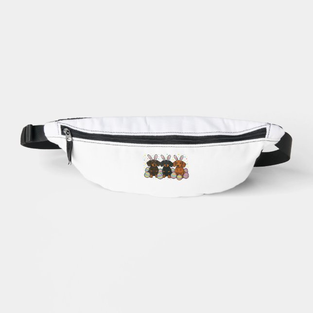 Dachshund Easter T-Shirt Bum Bags (Front)