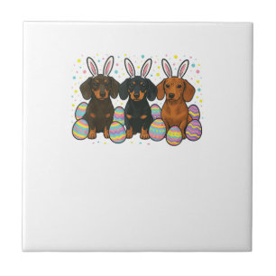 Dachshund Easter T-Shirt Ceramic Tile