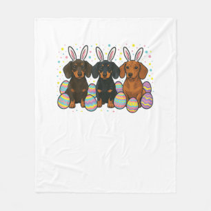 Dachshund Easter T-Shirt Fleece Blanket