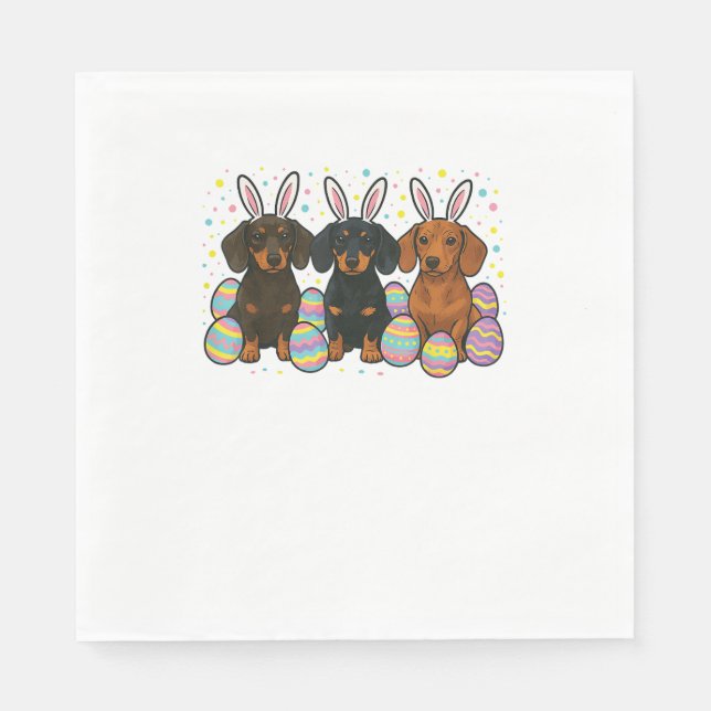 Dachshund Easter T-Shirt Napkin (Front)