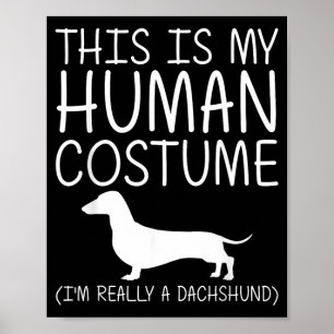 Dachshund Easy Halloween Human Costume Sausage Dog Poster