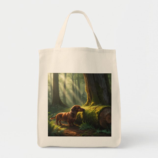Dachshund Elegant Grocery Tote Bag (Front)