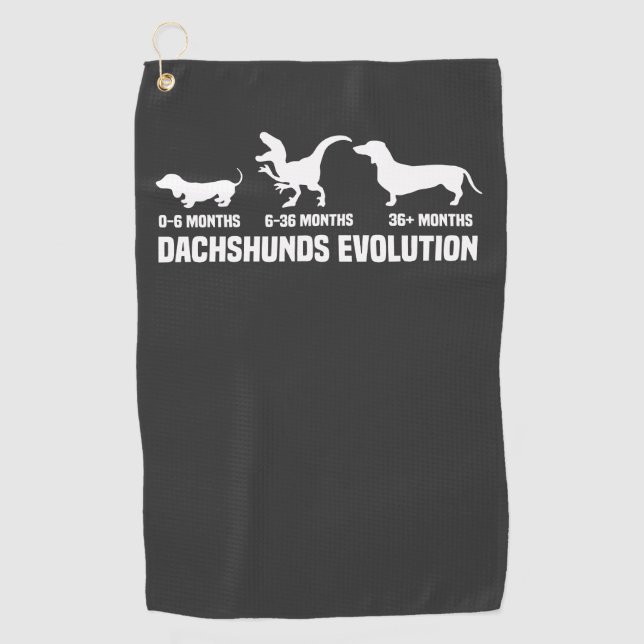 Dachshund Evolutions Golf Towel (Front)