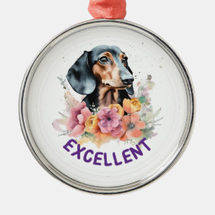 Dachshund Excellent Metal Ornament
