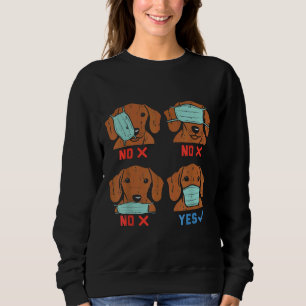 Dachshund Face Mask Funny Weiner Dog Social Distan Sweatshirt