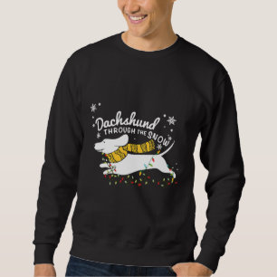 Dachshund Fairy Lights Through The Snow Sweatshirt