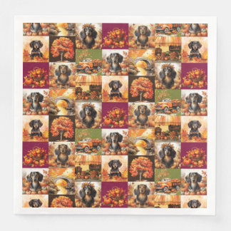 Dachshund Fall Vibe Napkin
