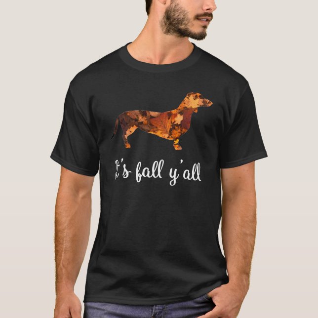 Dachshund Fall Yall Cute Womens T-Shirt (Front)