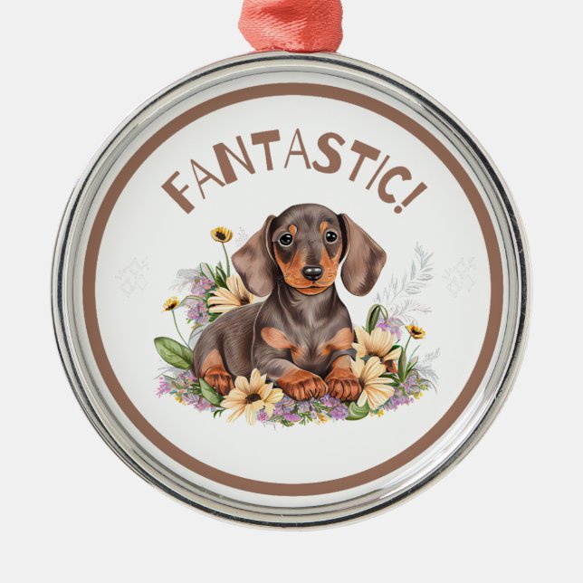 Dachshund Fantastic Metal Ornament (Front)