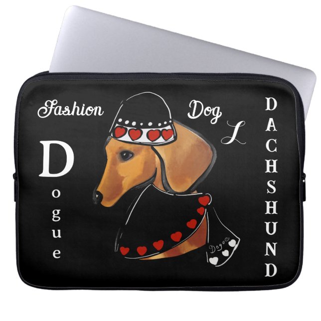 DACHSHUND   FASHION  LAPTOP SLEEVE (Front)