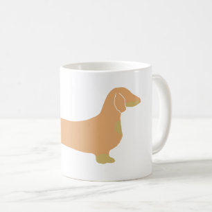 dachshund fawn and tan silhouette coffee mug