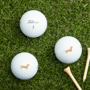 dachshund fawn and tan silhouette golf balls