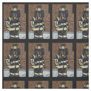 DACHSHUND FIREMAN FABRIC