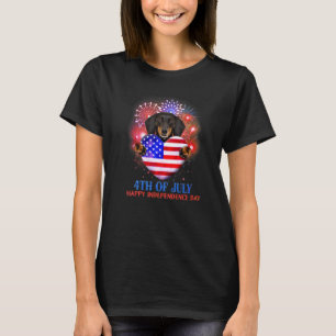 Dachshund Firework American Flag 4th Of July Dog P T-Shirt