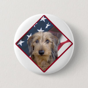 Dachshund Flag 2 6 Cm Round Badge