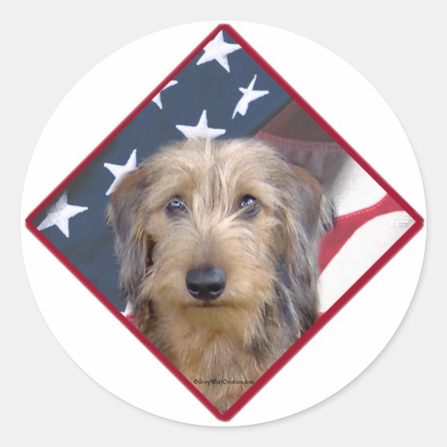 Dachshund Flag 2 Classic Round Sticker (Front)