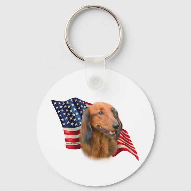 Dachshund Flag Key Ring (Front)