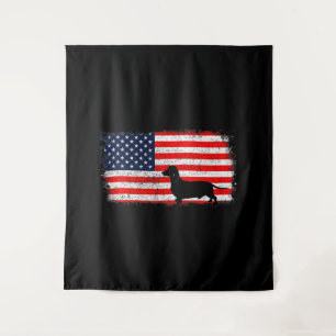 Dachshund Flag Vintage Tapestry