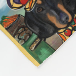 Dachshund fleece blanket