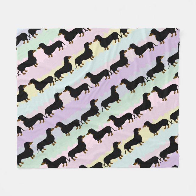 Dachshund Fleece Blanket (Front (Horizontal))
