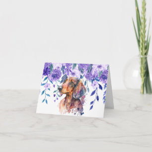 Dachshund Floral Greeting Card