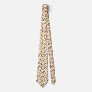 Dachshund Flowers Tie