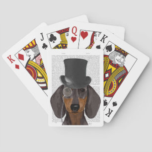 Dachshund, Formal Hound and Hat Playing Cards