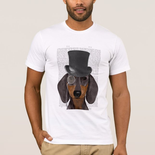 Dachshund, Formal Hound and Hat T-Shirt (Front)