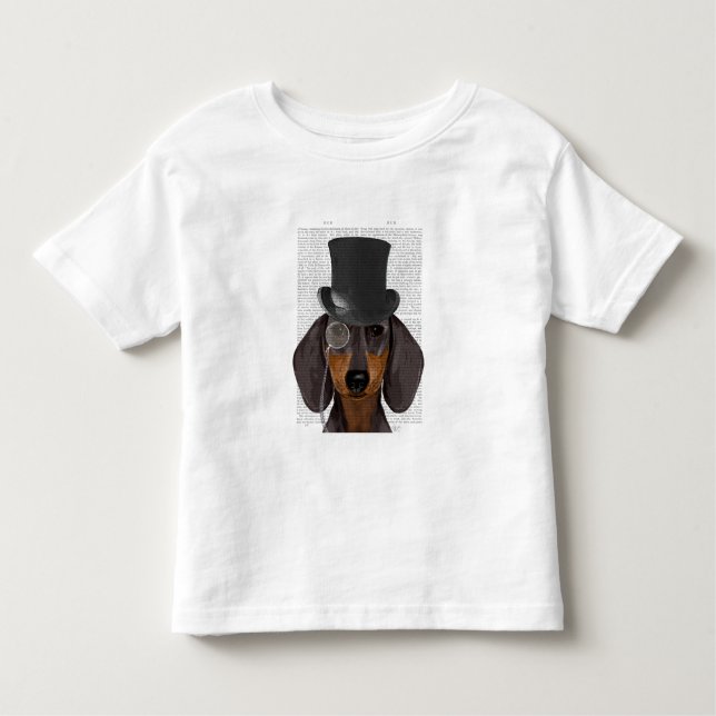 Dachshund, Formal Hound and Hat Toddler T-Shirt (Front)