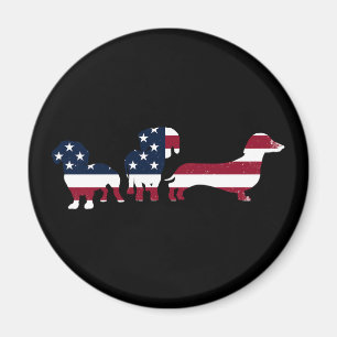 Dachshund Fourth 4th Of July Patriotic Wiener Dogs Magnet
