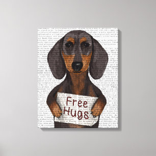 Dachshund Free Hugs Canvas Print