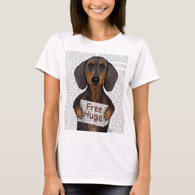 Dachshund Free Hugs T-Shirt (Front)