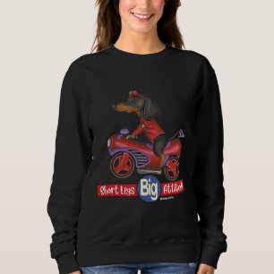 Dachshund Funny Black Dachshund Riding Motorcycle Sweatshirt