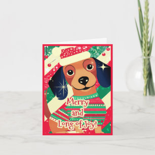 Dachshund Funny Festive Cute Doxie Christmas Holiday Card