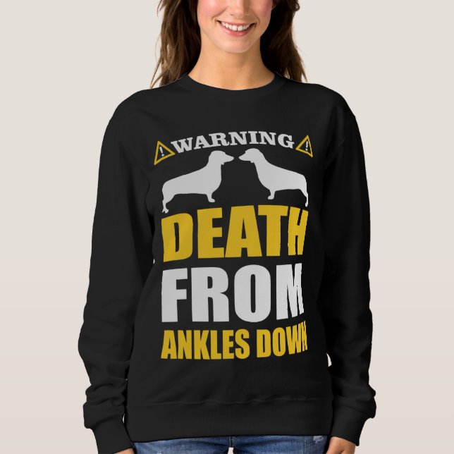 Dachshund Funny Warning For Dog Lovers Sweatshirt (Front)