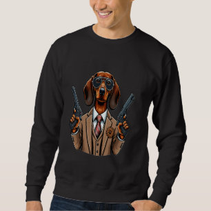 Dachshund Gangsta Teckel Dog Costume Funny Dog Own Sweatshirt
