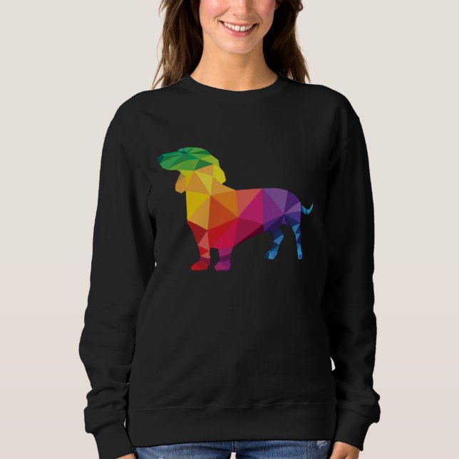 Dachshund Gay Pride LGBT LGBTQ Rainbow Flag Dog Sweatshirt (Front)