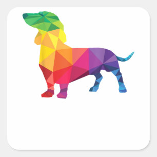 Dachshund Gay Pride LGBT Rainbow Flag Gifts Dog Lo Square Sticker