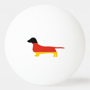 dachshund germany-flag silhouette ping pong ball