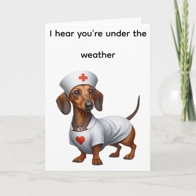 Dachshund Get Well Card (Front)