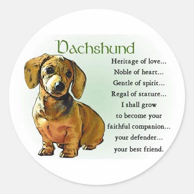 Dachshund Gifts Classic Round Sticker (Front)
