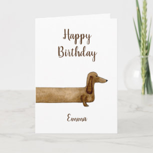 Dachshund girl's birthday card