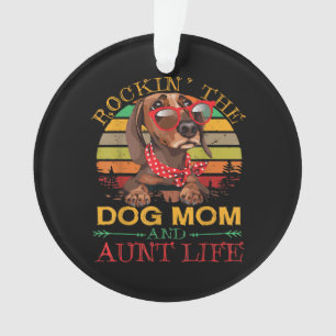 Dachshund Glasses Rockin Dog Mom Gift For Aunt Ornament