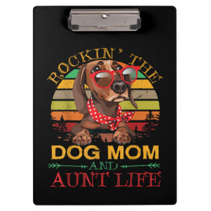 Dachshund Glasses Rockin Dog Mum Gift For Aunt Clipboard