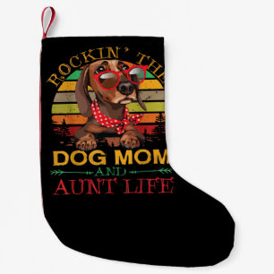 Dachshund Glasses Rockin Dog Mum Gift For Aunt Small Christmas Stocking